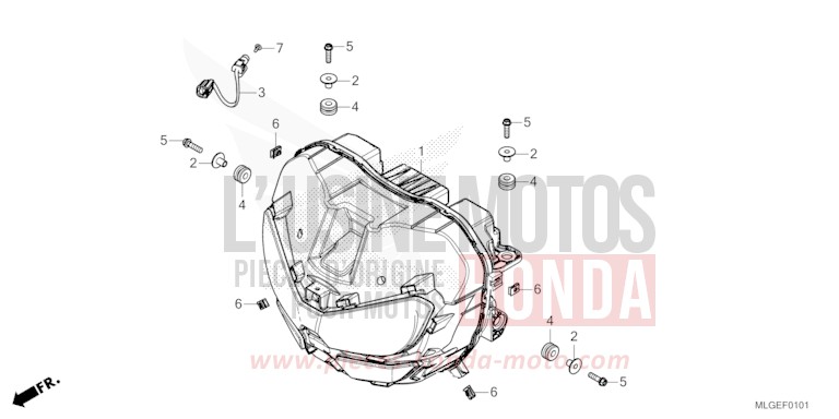 SCHEINWERFER (CRF1100A2/A4/AL2/D2/D4/DL2/DL4) von Africa Twin DCT MAT IRIDIUM GRAY METALLIC (NHC64) von 2023